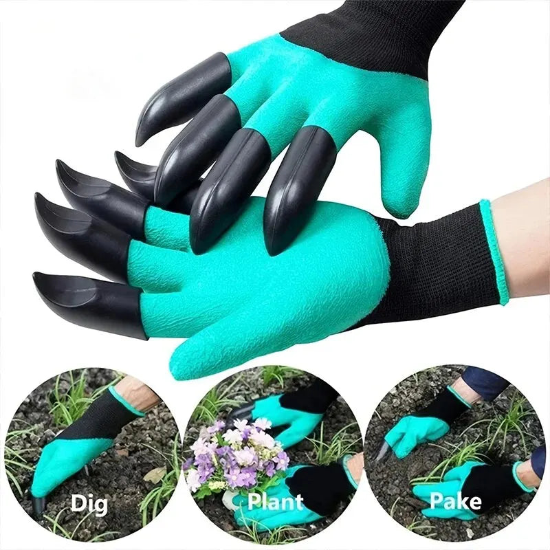 Garden gloves latex foam gloves claws gardening gloves garden greening