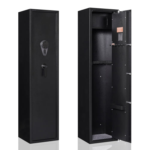 5-Rifle Biometric Gun Safe Cabinet | Fingerprint & Digital Keypad | Cold Rolled Steel