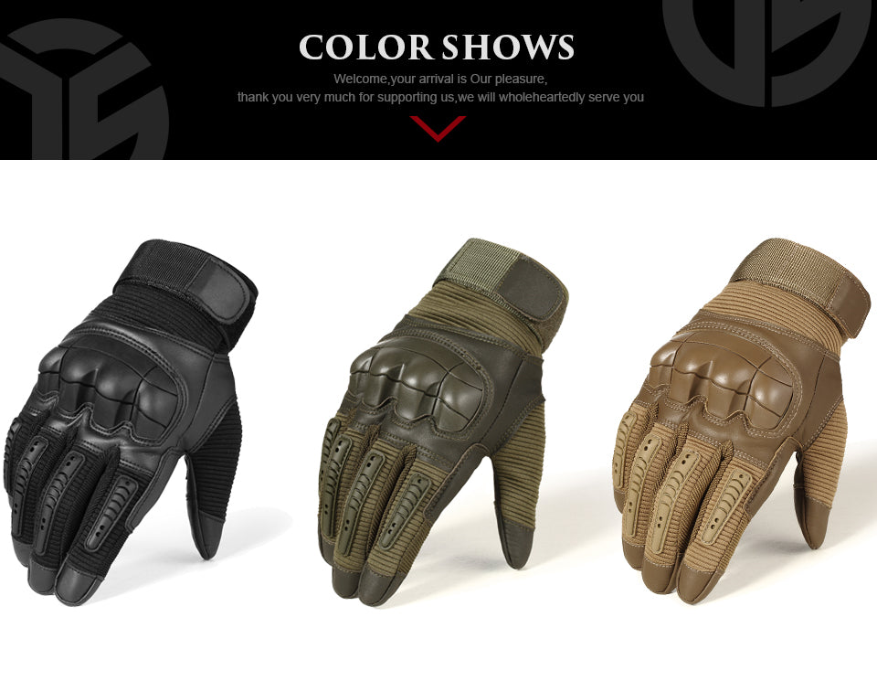 Tactical Full Finger Hard Knuckle Gloves | Touchscreen Compatible Military Combat Gloves