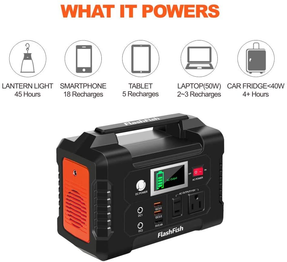 FlashFish 200W Portable Power Station | 151Wh 40800mAh Solar Generator for Camping & Off-Grid