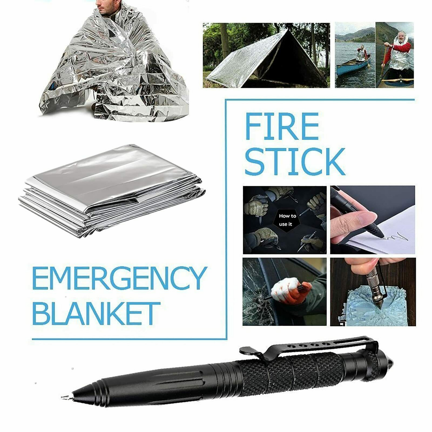 🎒 14-in-1 Emergency Survival Kit | EDC Tactical Tools | Camping & Bug-Out Ready