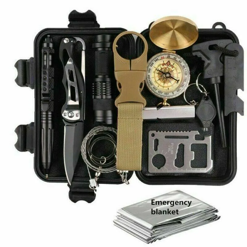 🎒 14-in-1 Emergency Survival Kit | EDC Tactical Tools | Camping & Bug-Out Ready