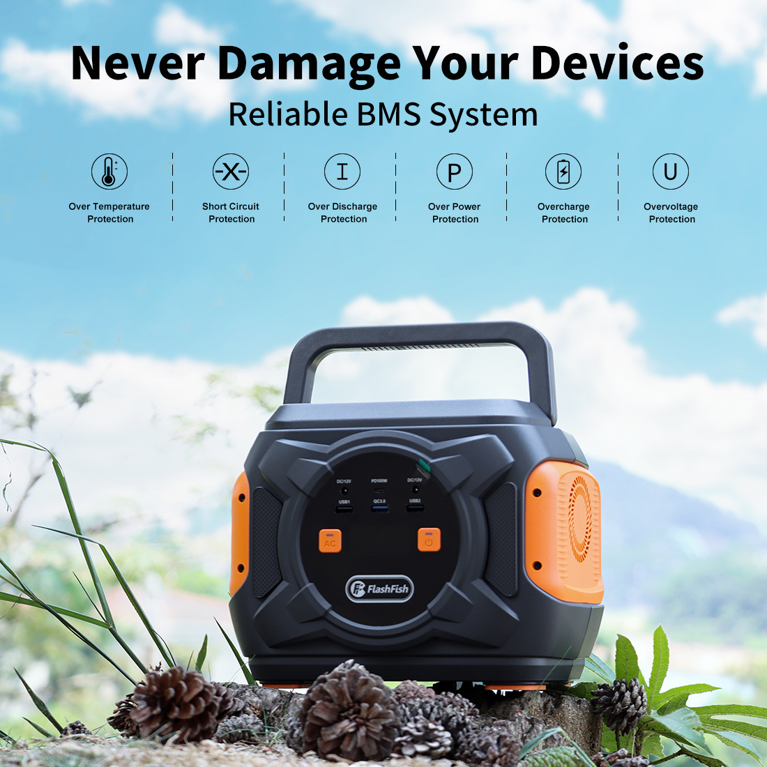 320W Portable Power Station with Wireless Charger | Off-Grid Emergency Solar Generator