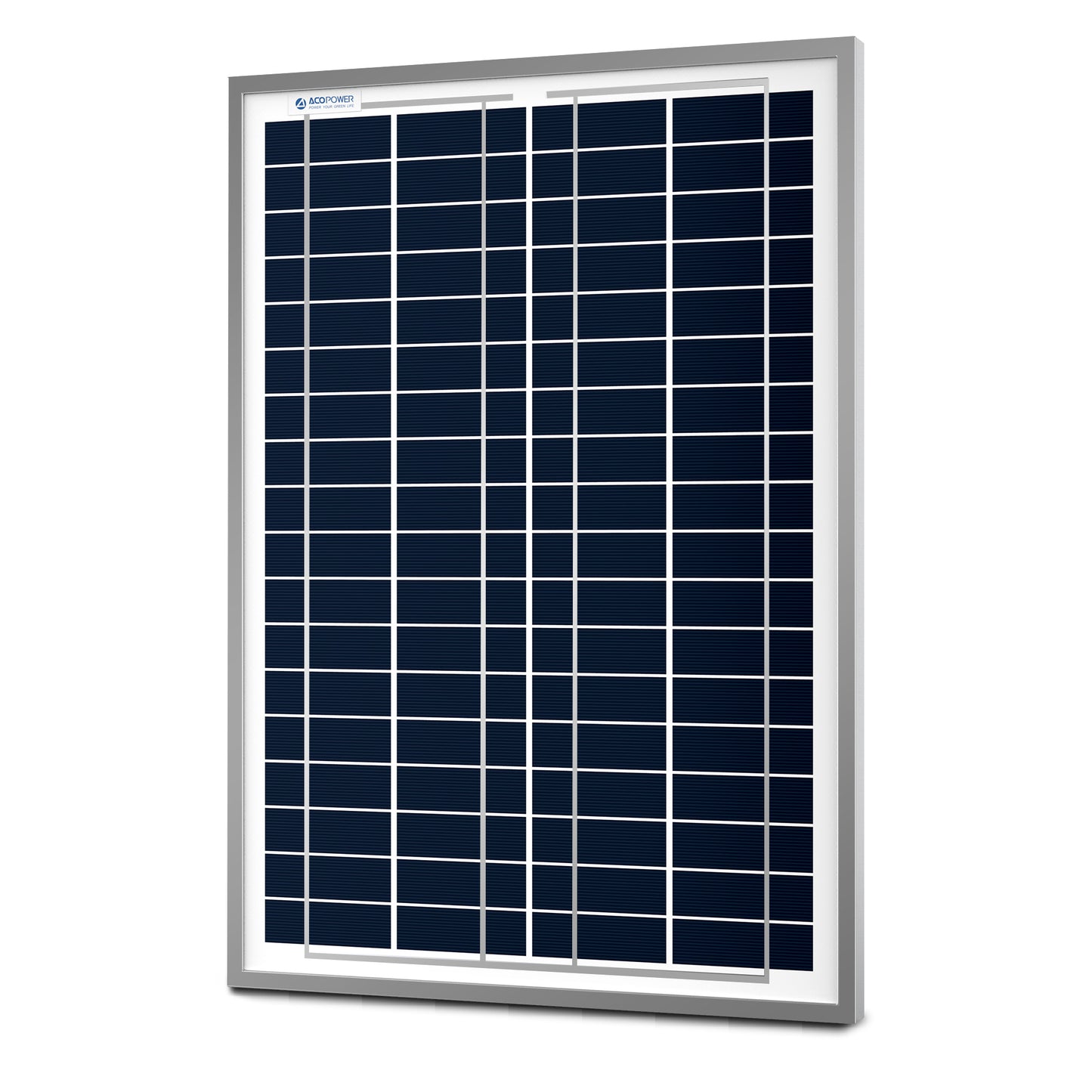 Solar panel with grid pattern on a white background