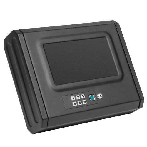 Black electronic device with a keypad on a white background
