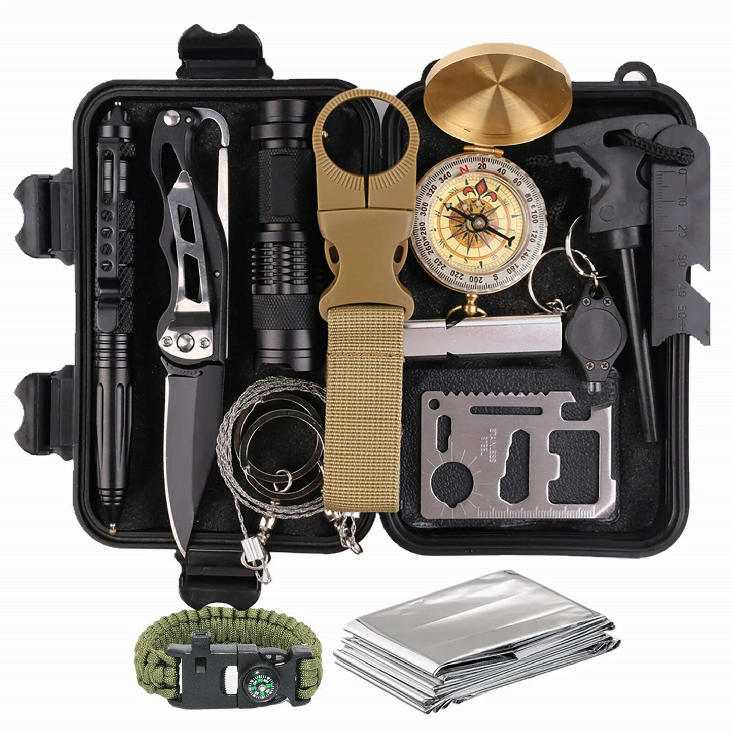 🎒 14-in-1 Emergency Survival Kit | EDC Tactical Tools | Camping & Bug-Out Ready