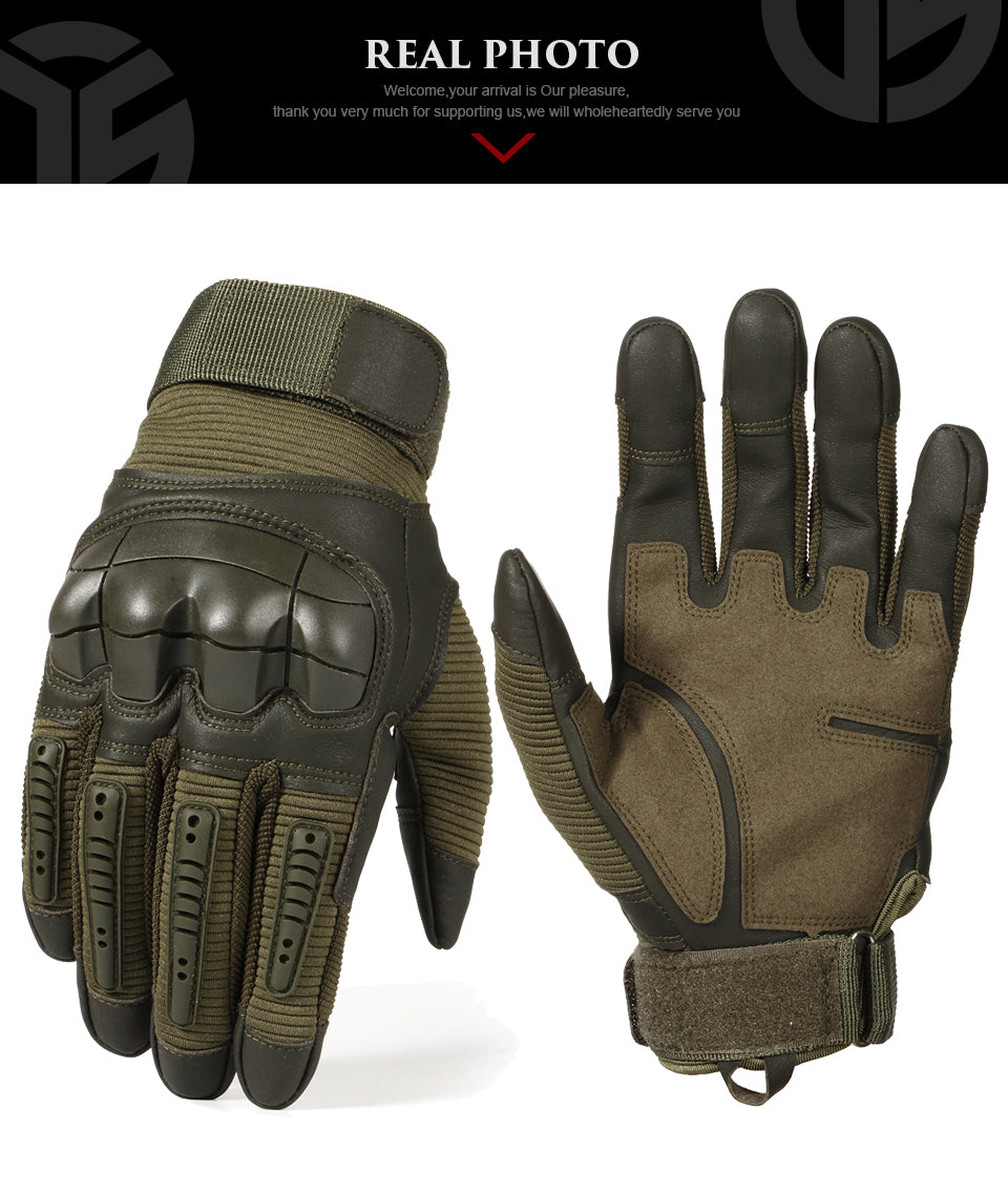 Tactical Full Finger Hard Knuckle Gloves | Touchscreen Compatible Military Combat Gloves