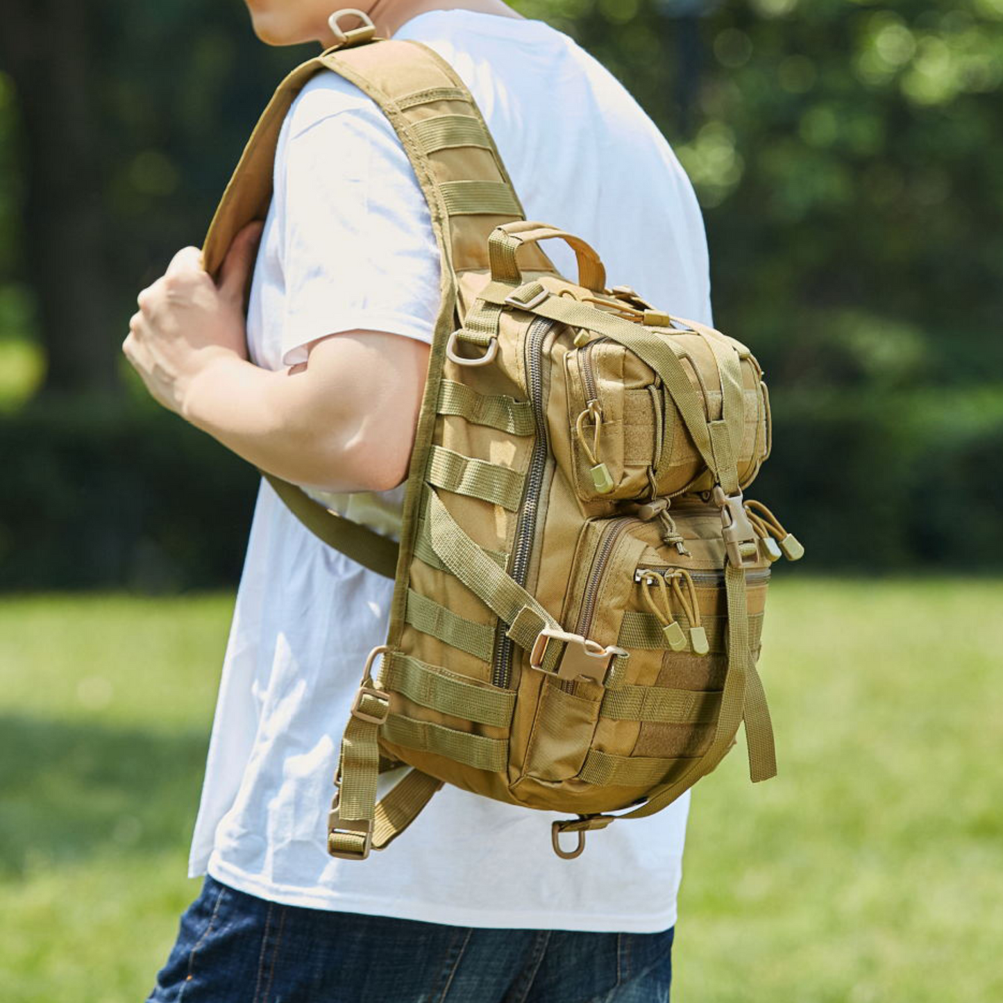 JupiterGear 15L Tactical Military Sling Backpack | MOLLE Shoulder Bag