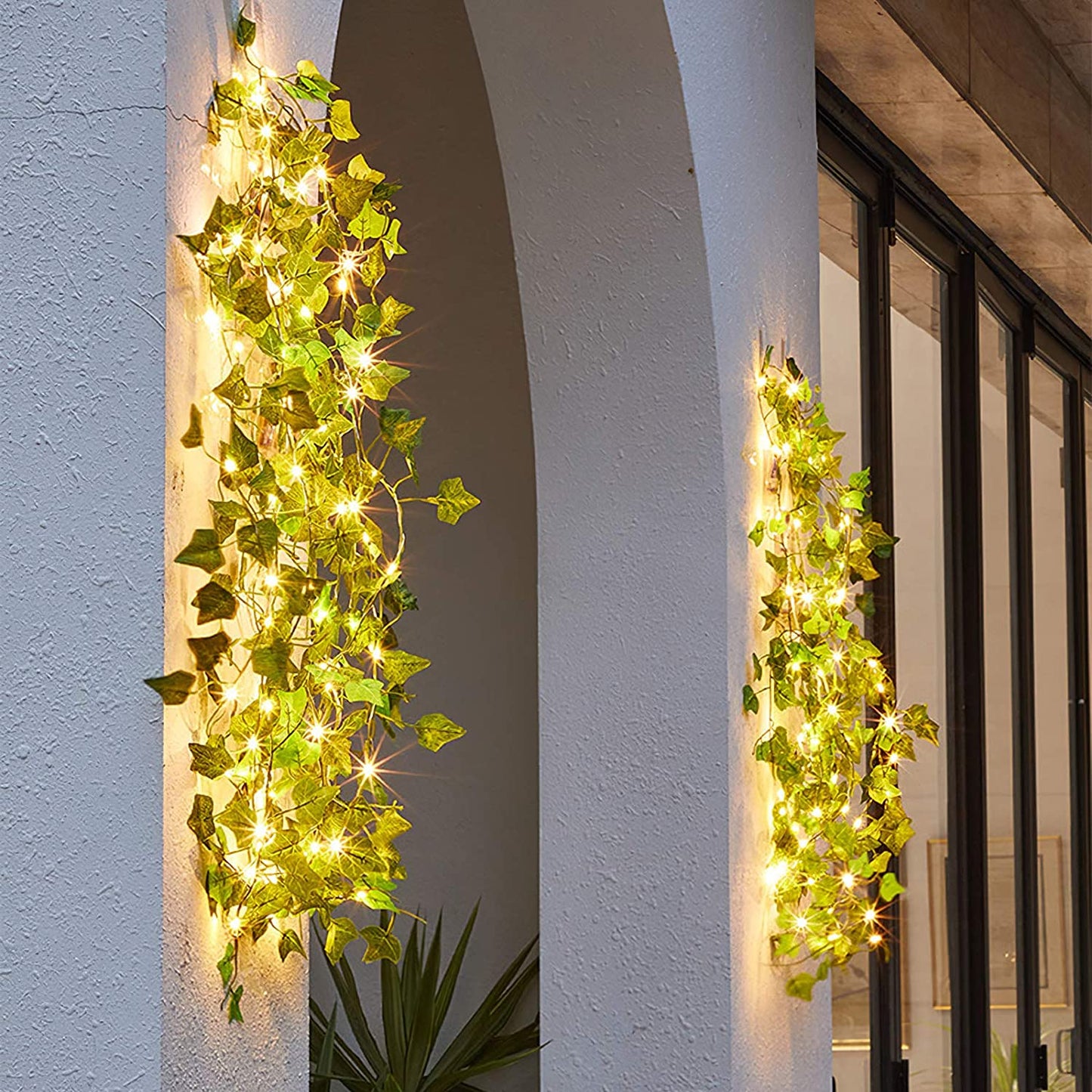 Solar-Powered LED String Lights | Maple Leaf Garland for Off-Grid Outdoor & Homestead Decor