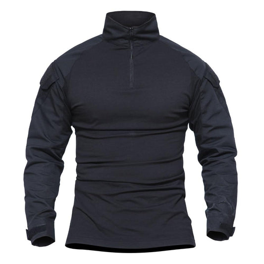 Black tactical shirt on a white background