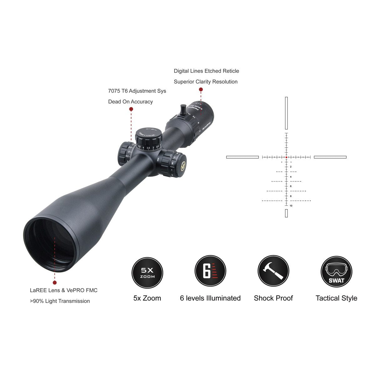 🔭 Paragon 6-30x56 GenII SFP Riflescope | 90% Light Transmission | 6-Gear Illumination