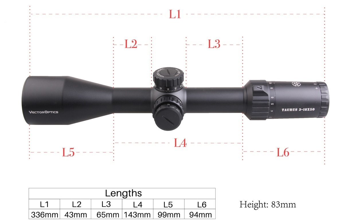 🔭 Taurus 3-18x50 FFP Tactical Riflescope | Long Range | 6-Level Illumination | 1/10 MIL