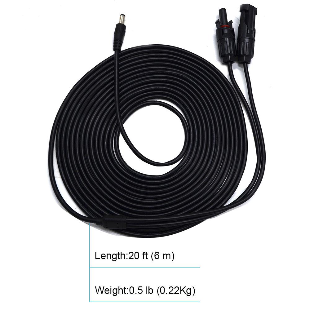 Black cable with connectors on a white background