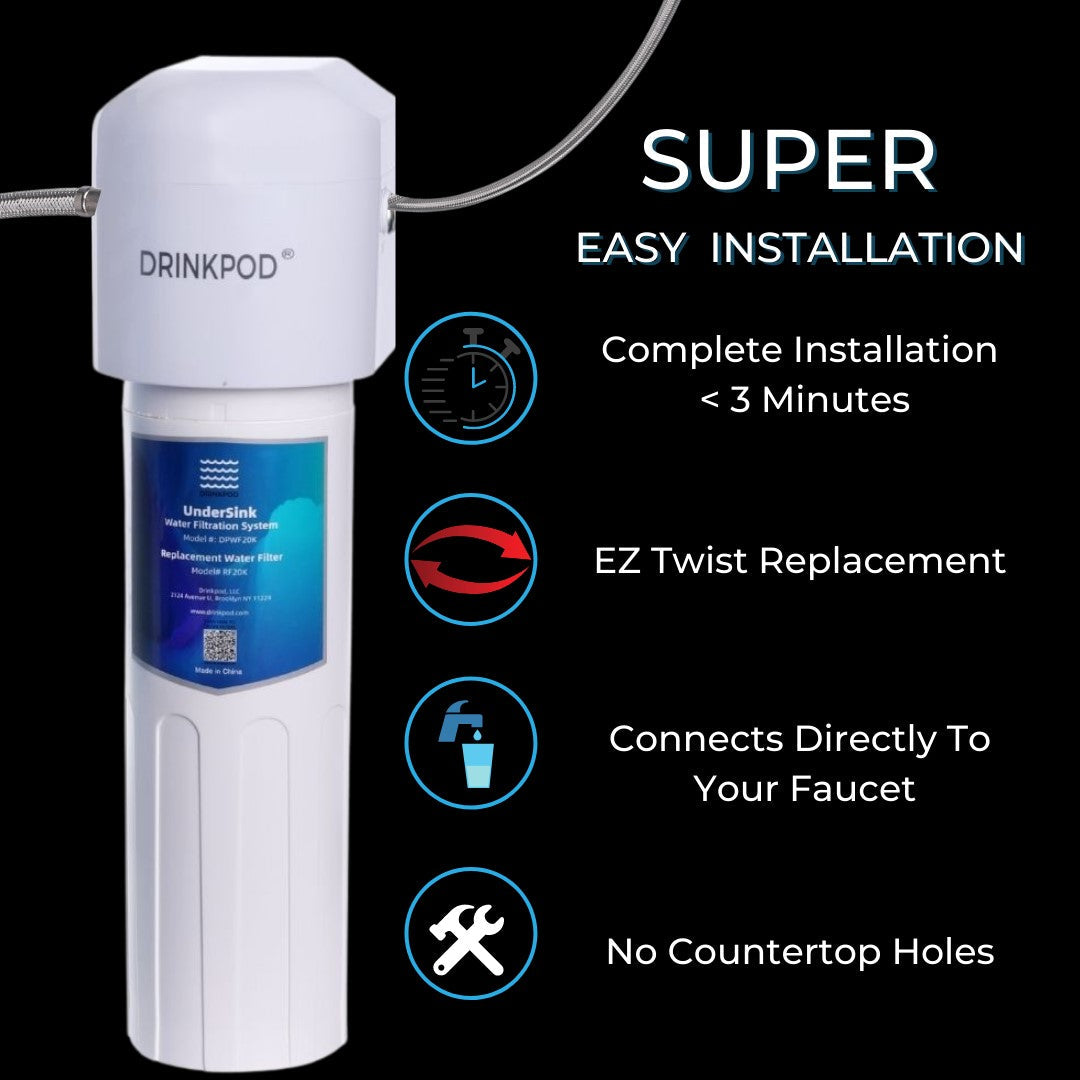 Under-Sink Water Filter System | 20,000 Gallon High-Capacity 3-Year Filter Life